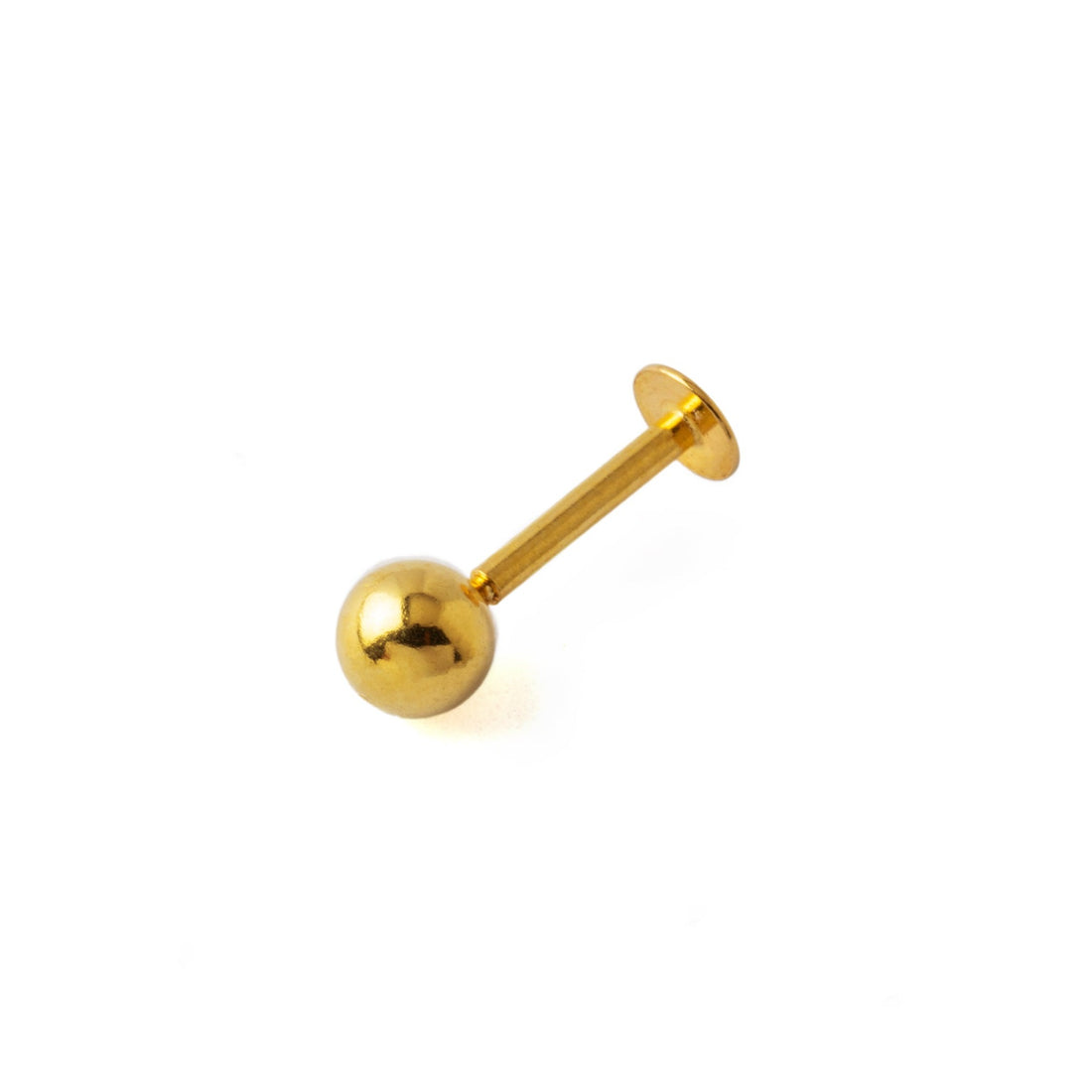 18K Gold Dot Flat Back Stud right side view