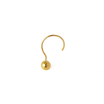 18K Gold Dot Nose Stud frontal view