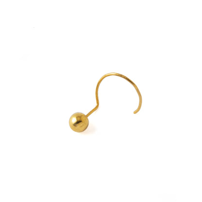 18K Gold Dot Nose Stud right side view