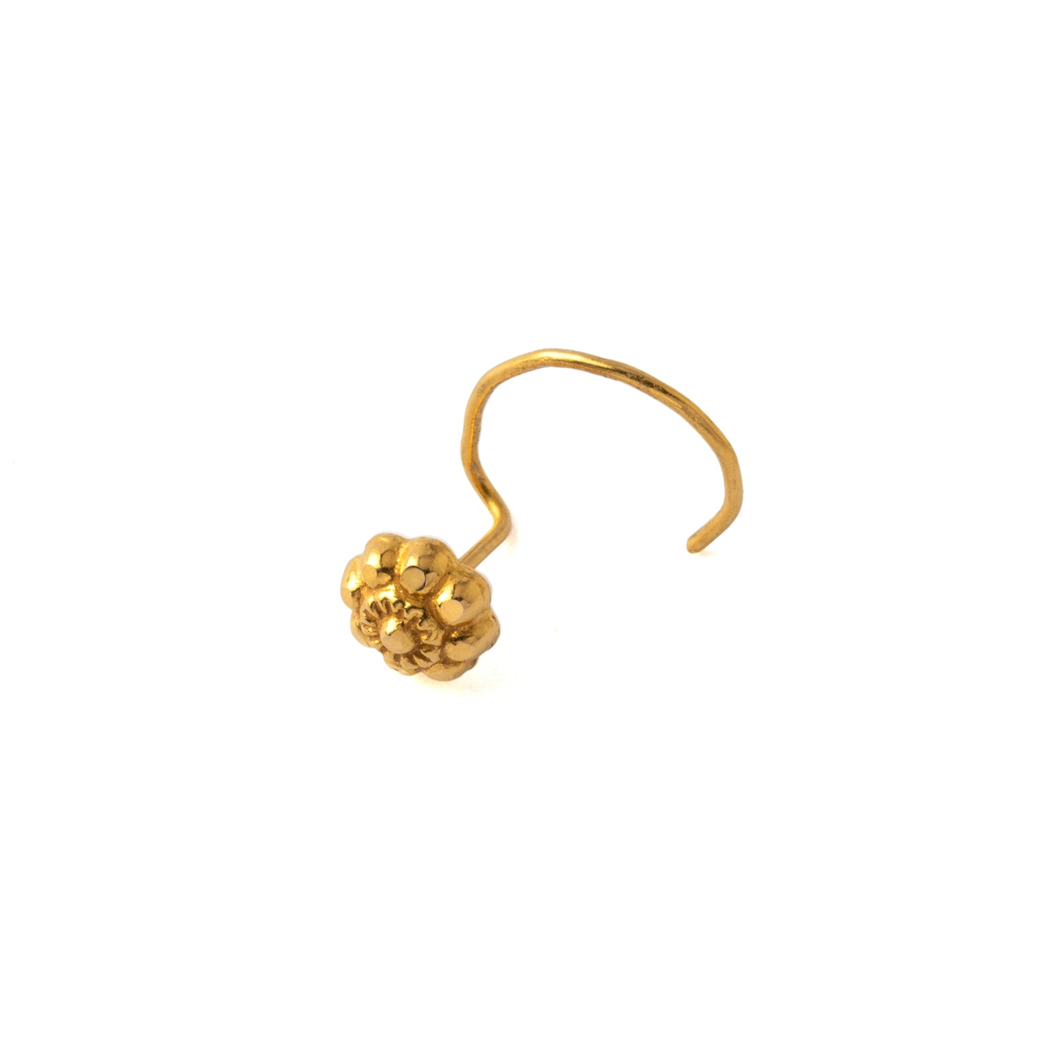 18K Gold Flower Nose Stud right side view