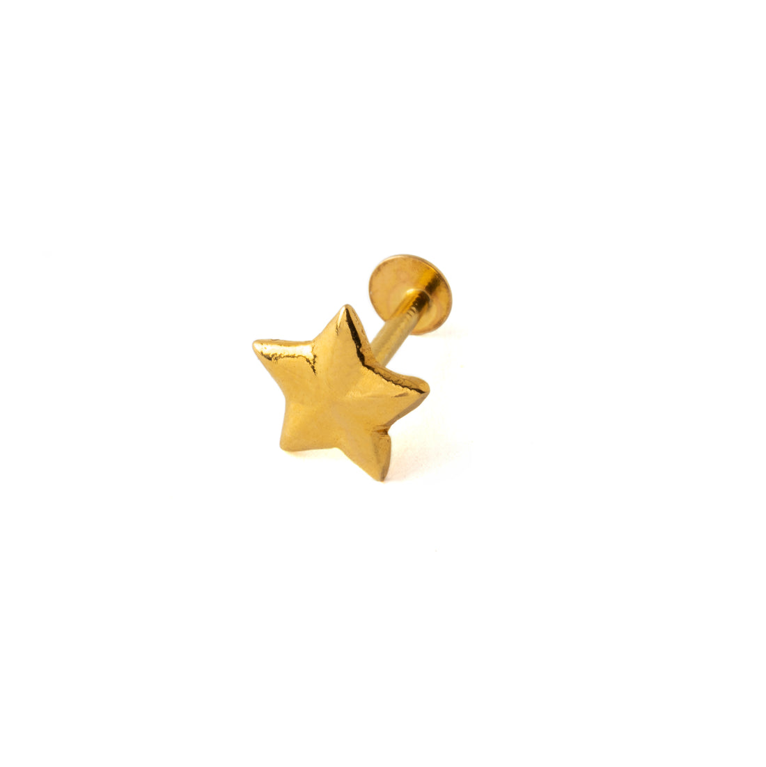 18k Gold Star Flat Back Stud right side view