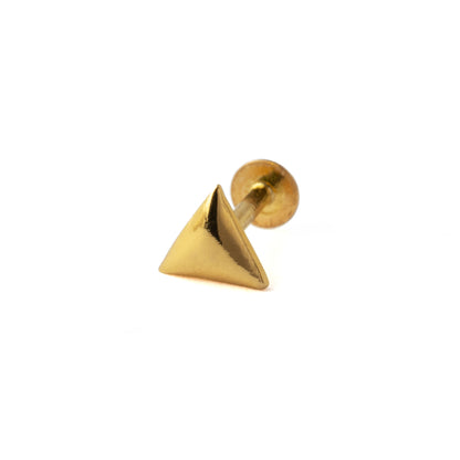 18k Gold Triangle Flat Back Stud right front view
