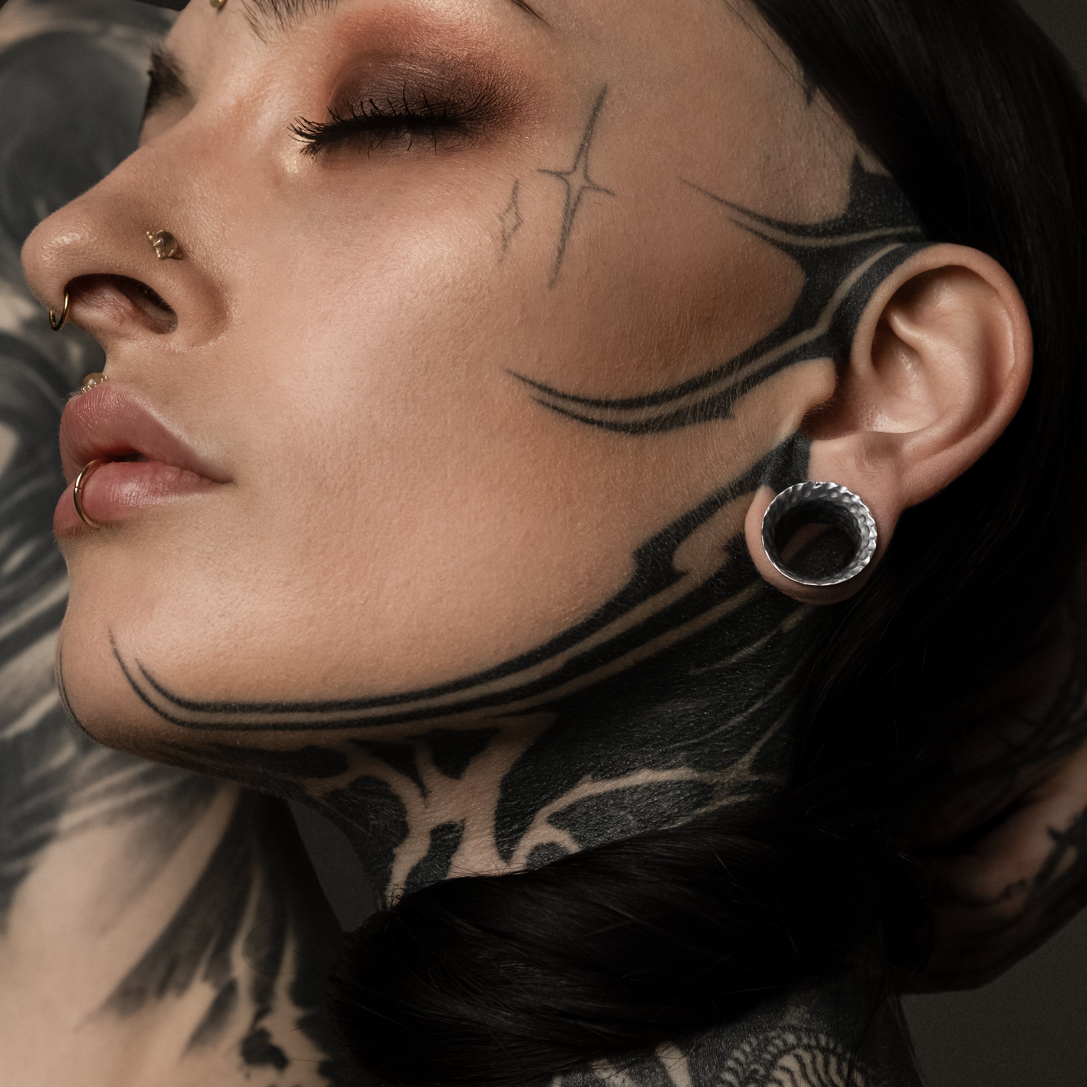 Hammered Silver Tunnels