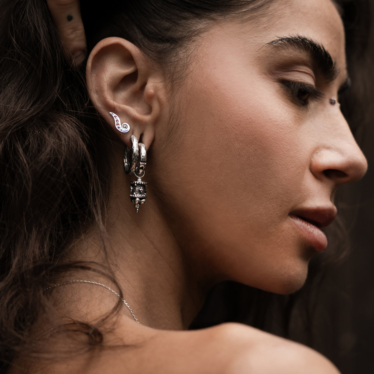 Afghan Cylinder Clicker Earrings