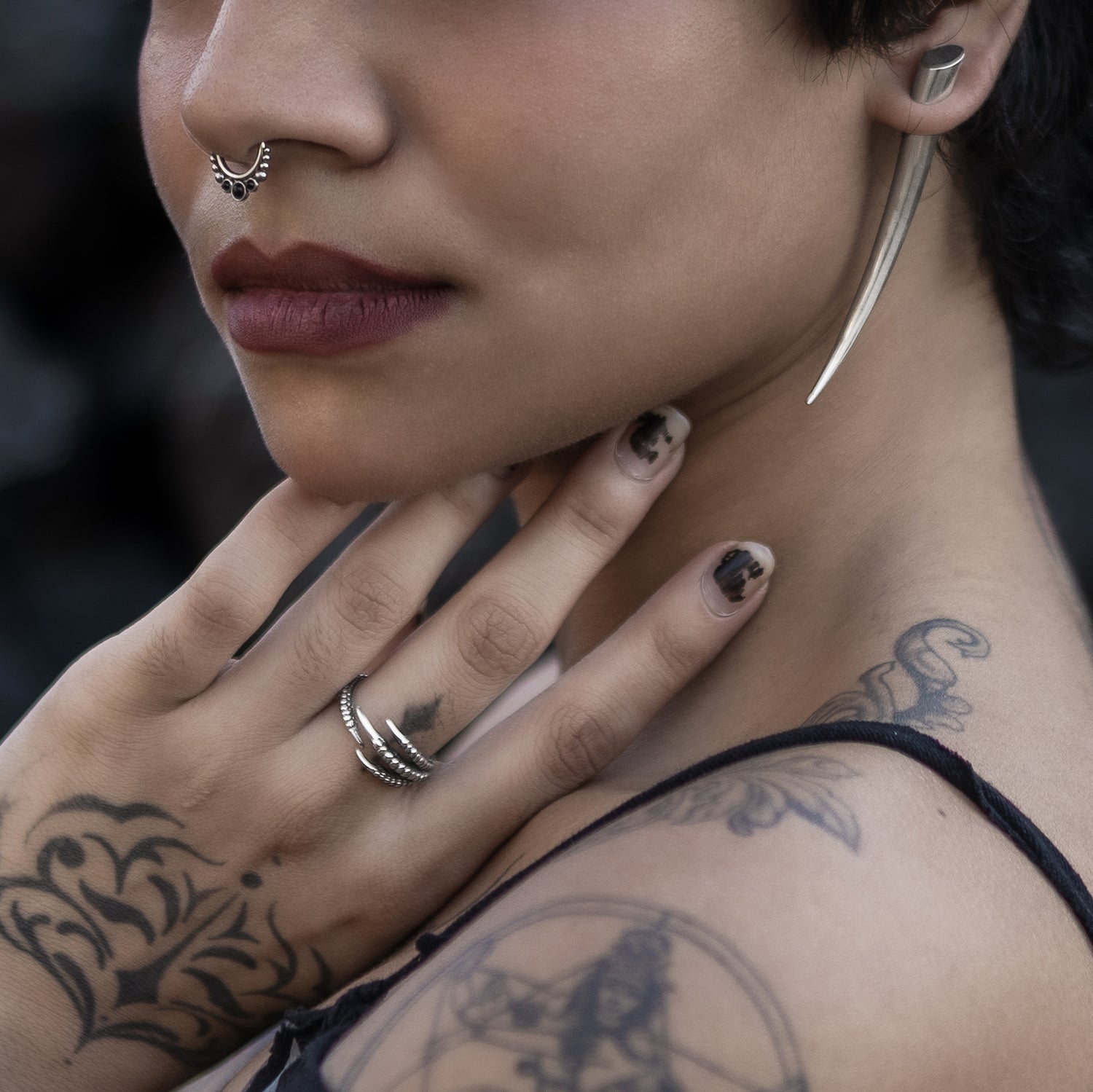 Silver Bird Claw Ring