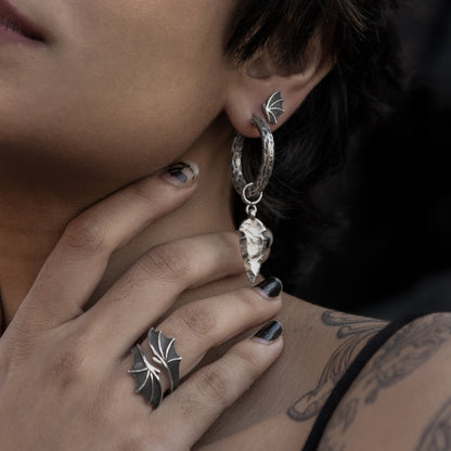 Arrowhead Silver Clicker Earrings