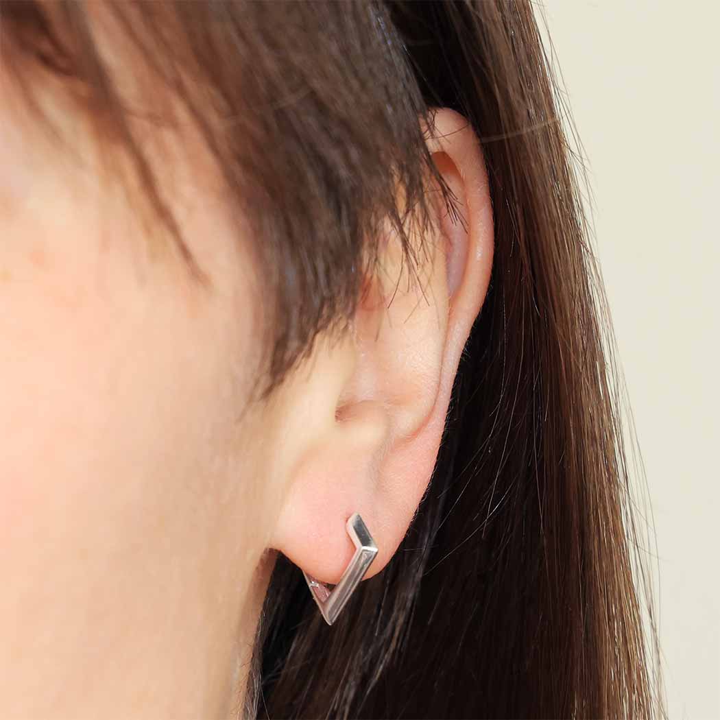 Silver Prism Huggie Hoops