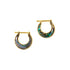 Golden Aanya Abalone small huggies Earrings frontal view