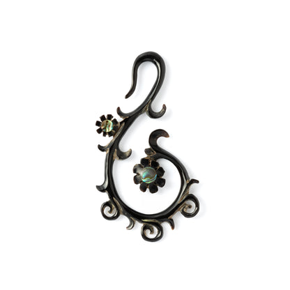 Floral Ear Stretcher with Abalone