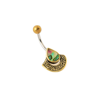 Agatha Belly Piercing with Abalone left side view