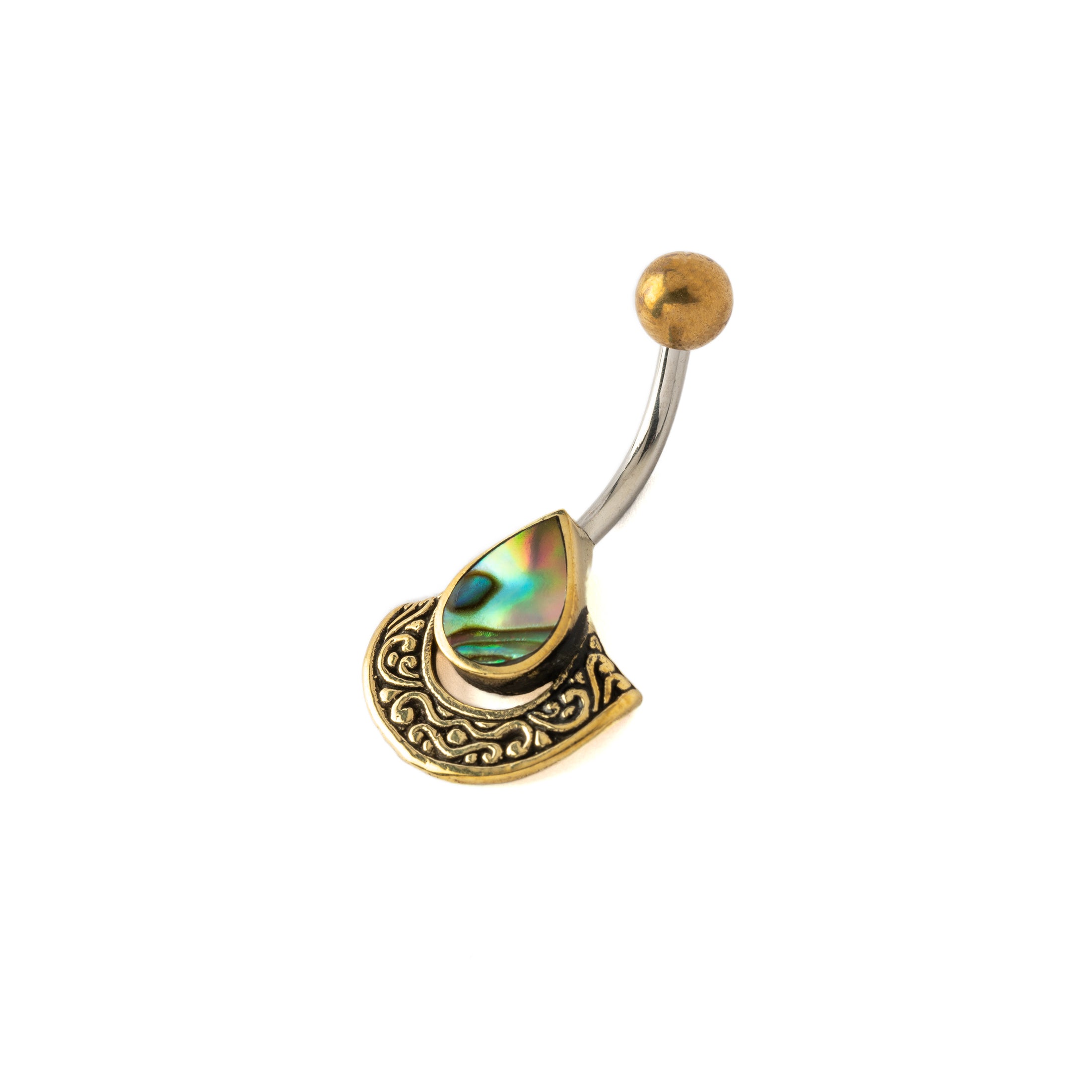 Agatha Belly Piercing with Abalone right side view