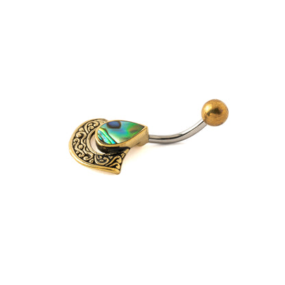 Agatha Belly Piercing with Abalone side view
