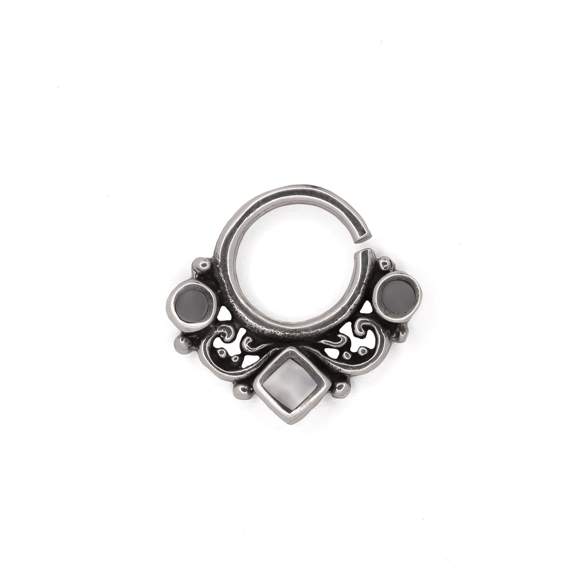 Agatha Mother of Pearl Silver Septum