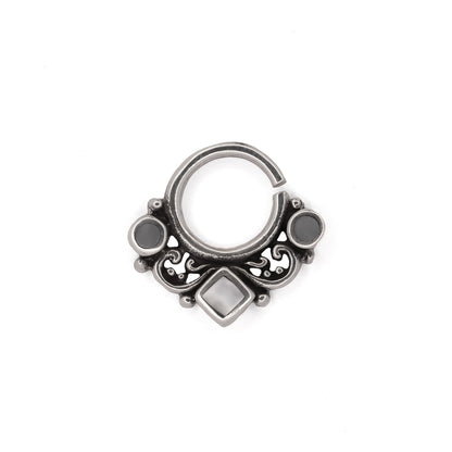 Agatha Mother of Pearl Silver Septum