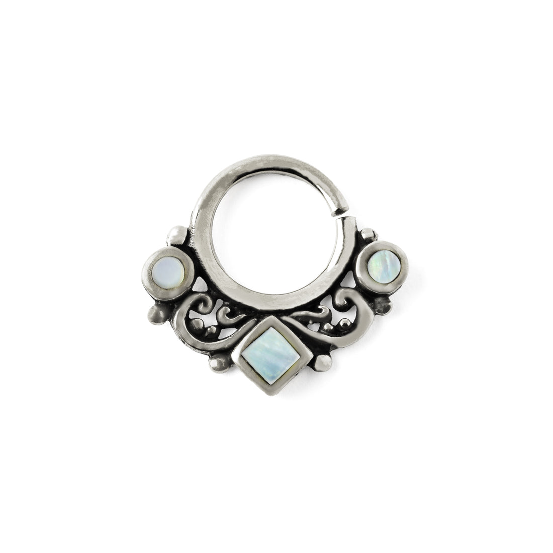 Agatha Mother of Pearl Silver Septum