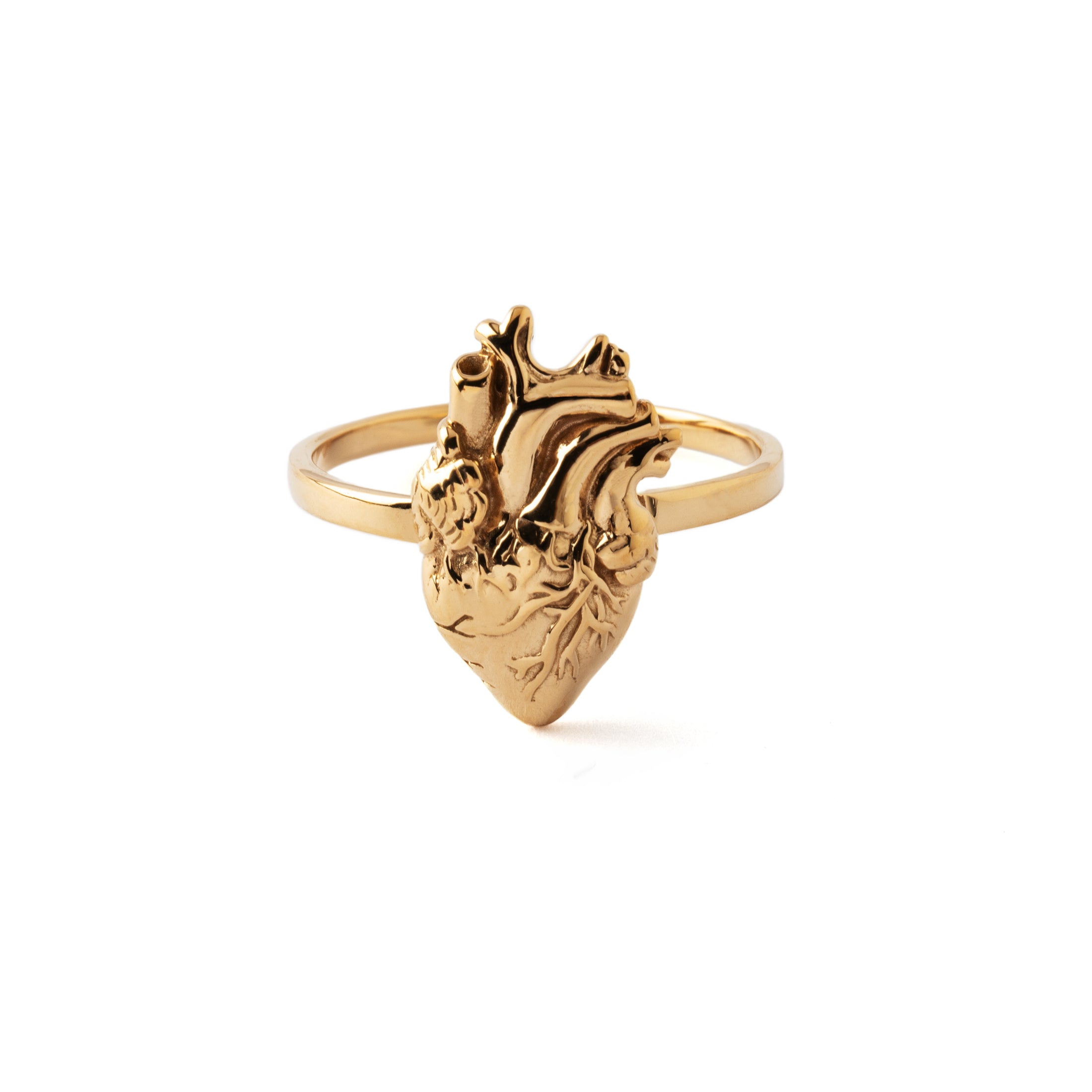 Anatomic Bronze Heart Ring frontal view