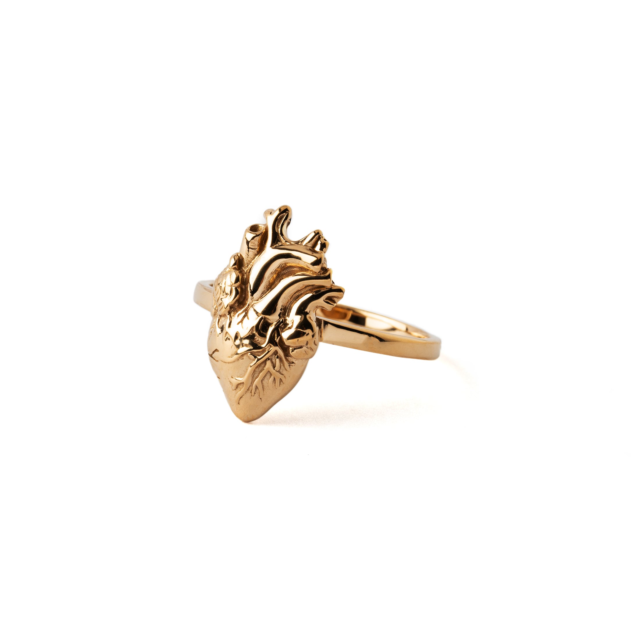 Anatomic Bronze Heart Ring left side view
