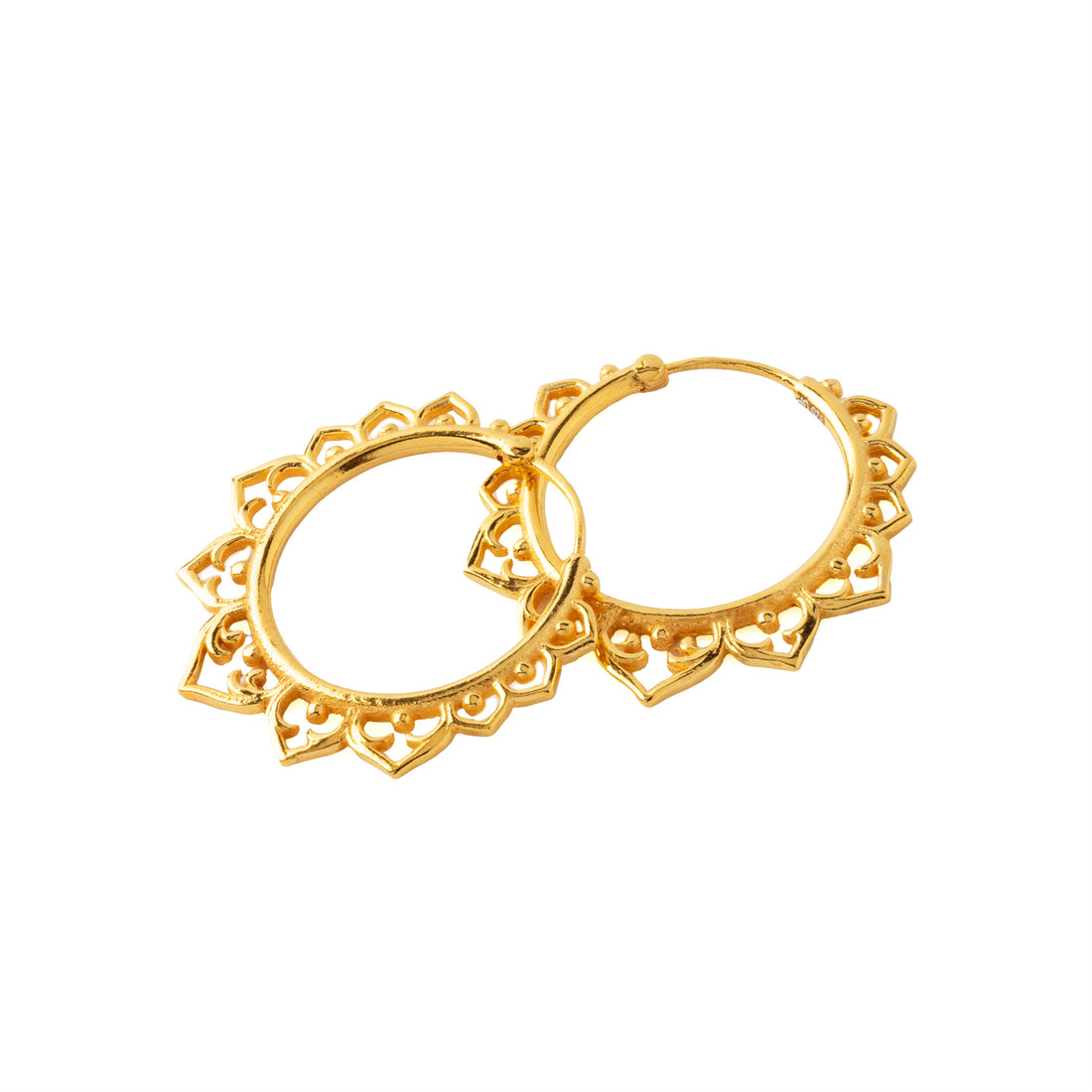 Aqua Lotus Gold Hoops