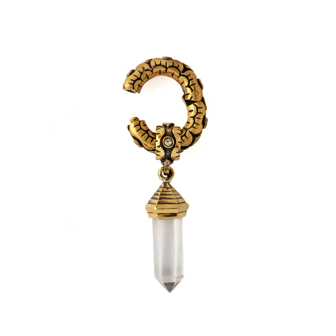 Ashara Hanger with Topaz and Quartz , open closure frontal view