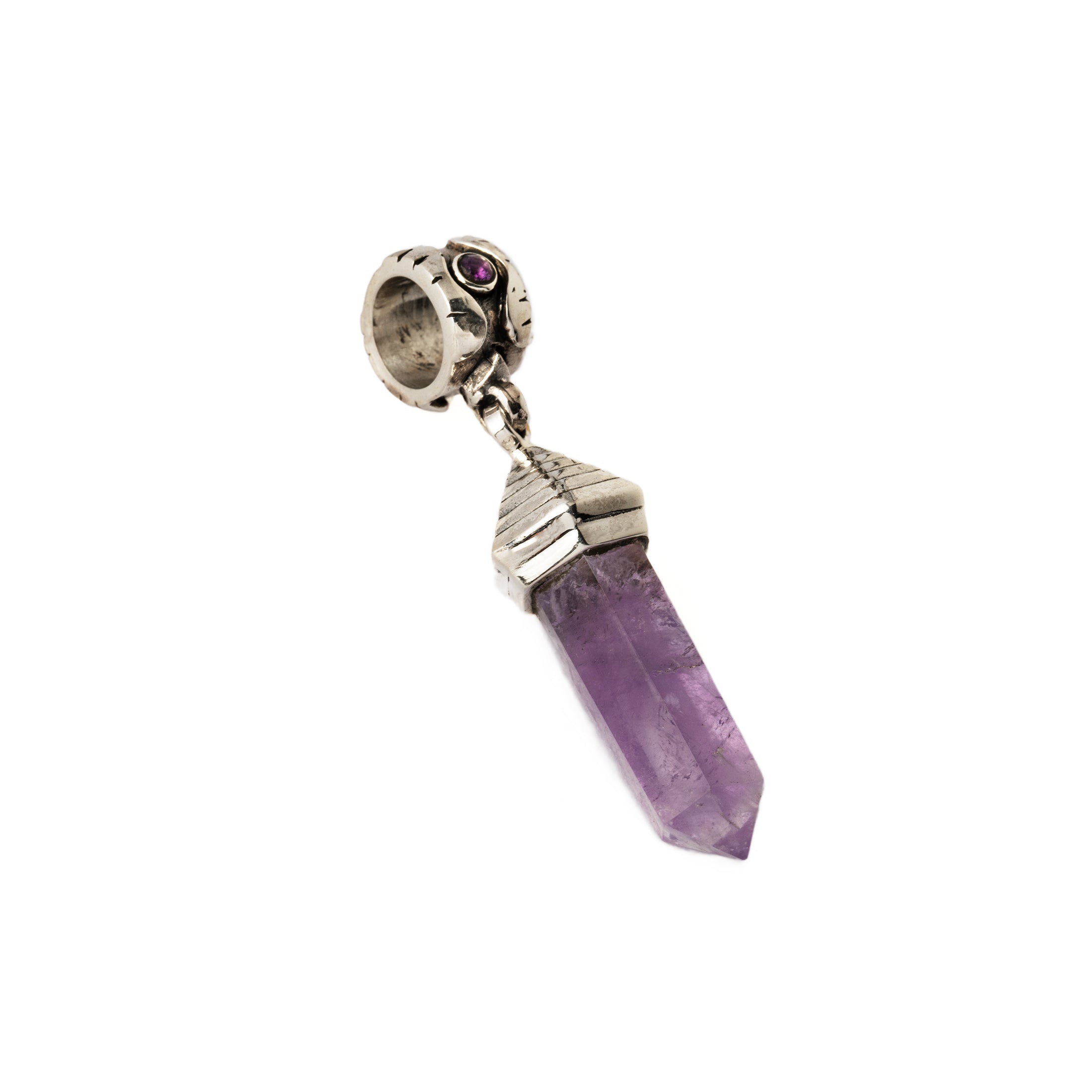 18K high quality Amethyst Pendant 925 Sterling Silver Artisan Boho (Pendant Only) nThis came