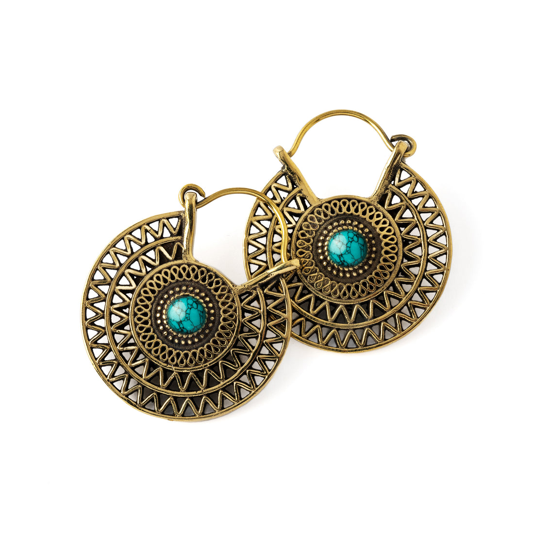 Bethari Turquoise Earrings frontal view