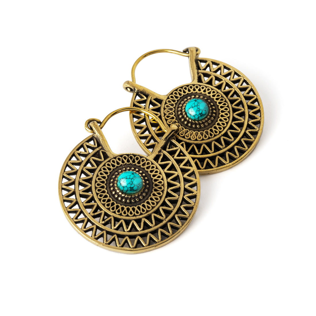 Bethari Turquoise Earrings frontal view