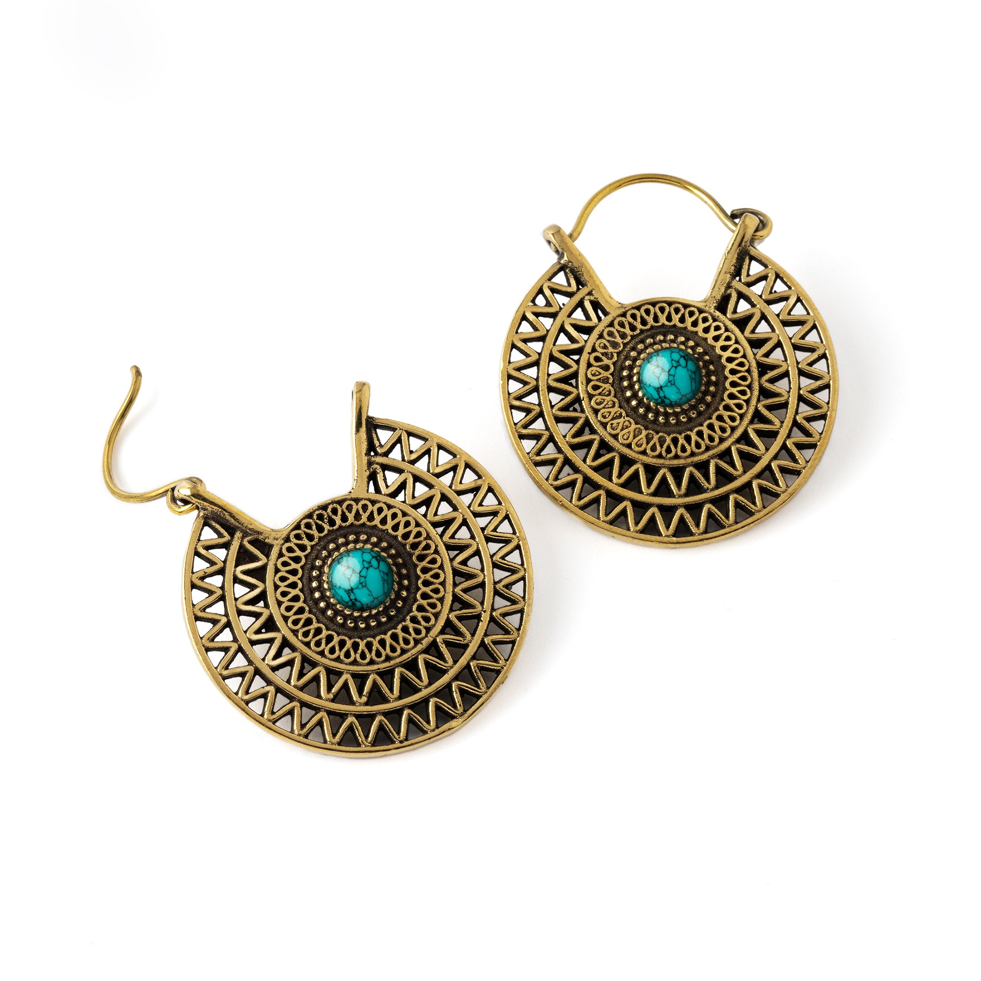 Bethari Turquoise Earrings with open closure 