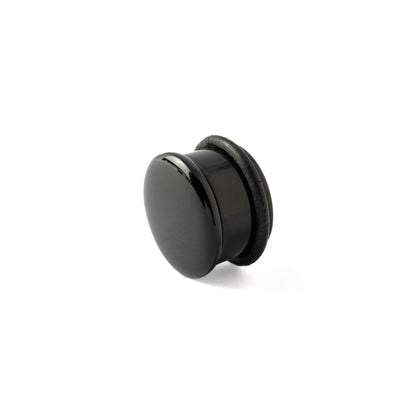 Single Flare Black Agate Plugs right side view