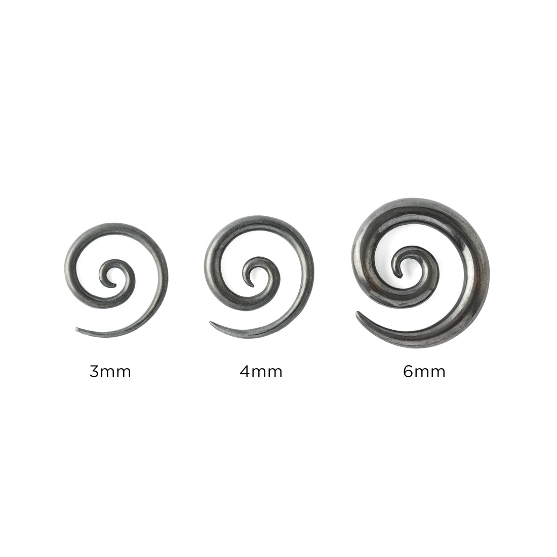 Koru Black Silver Gauge Earrings