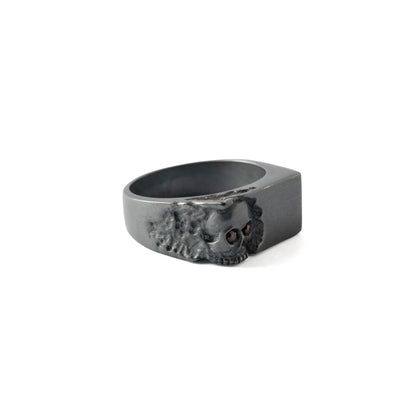 Black Silver Break Free Skull Ring