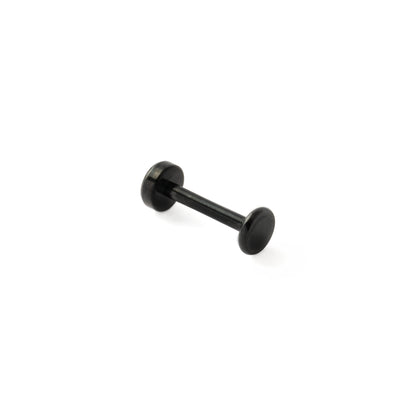 Black surgical steel and Gold inlay labret piercing stud back side view