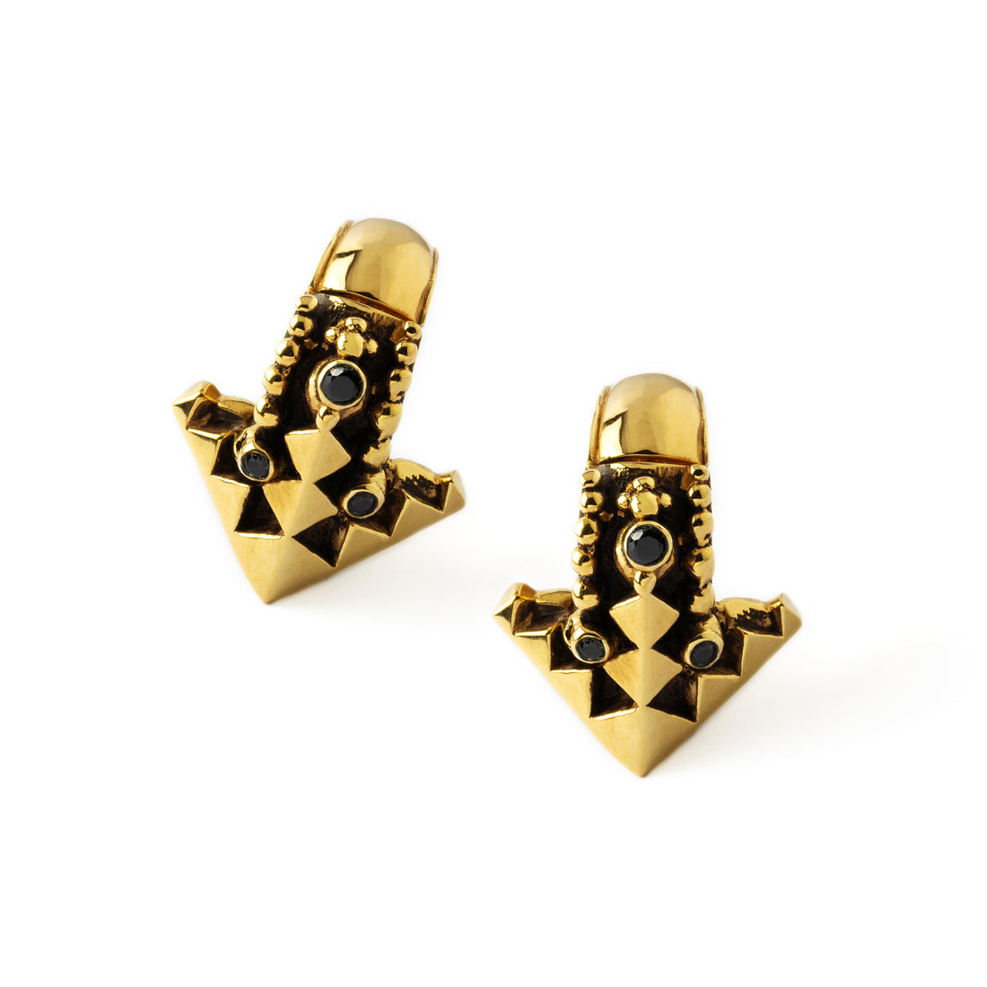 Karnataka Ear Weights with Black Spinel