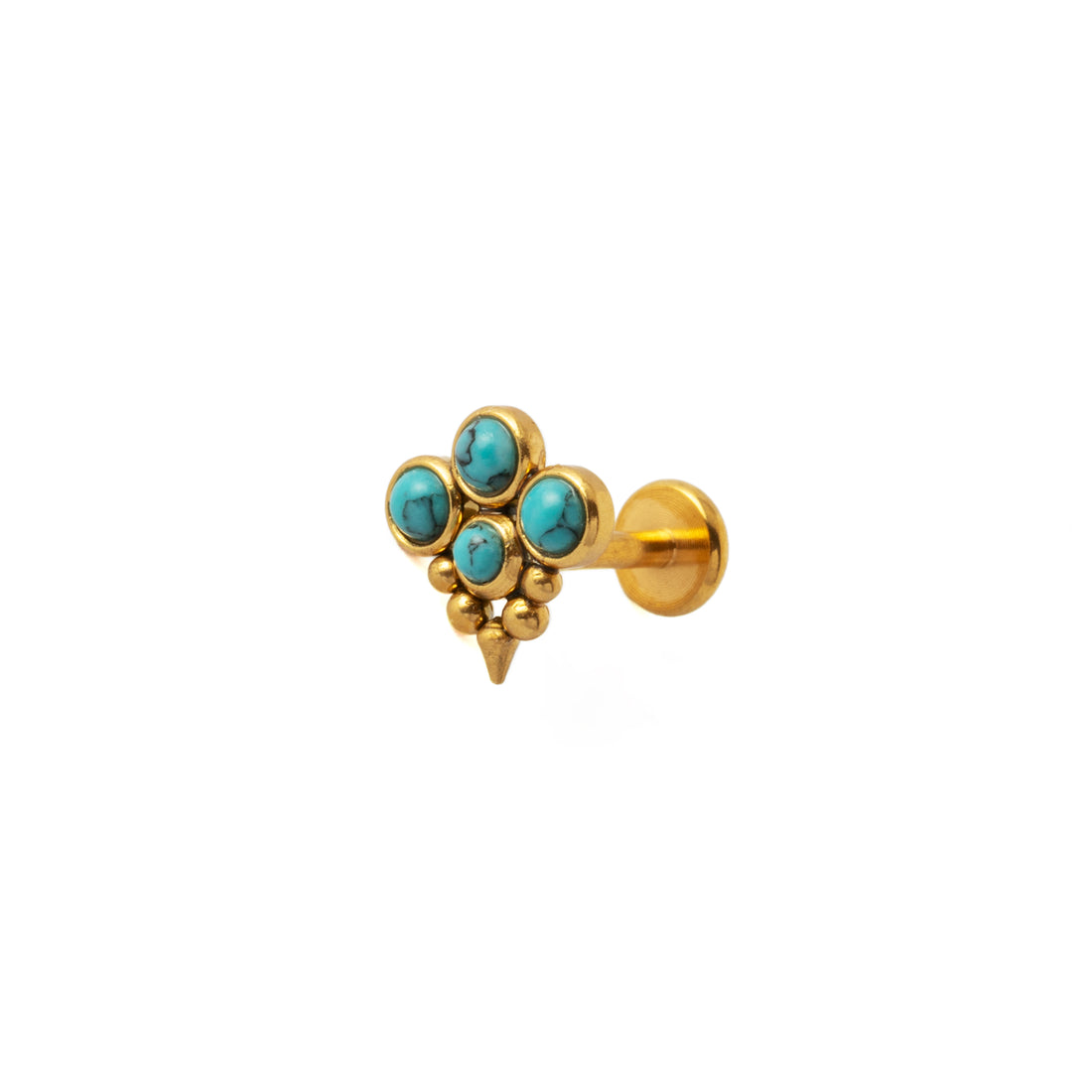 Brenna Golden Labret with Turquoise right side view