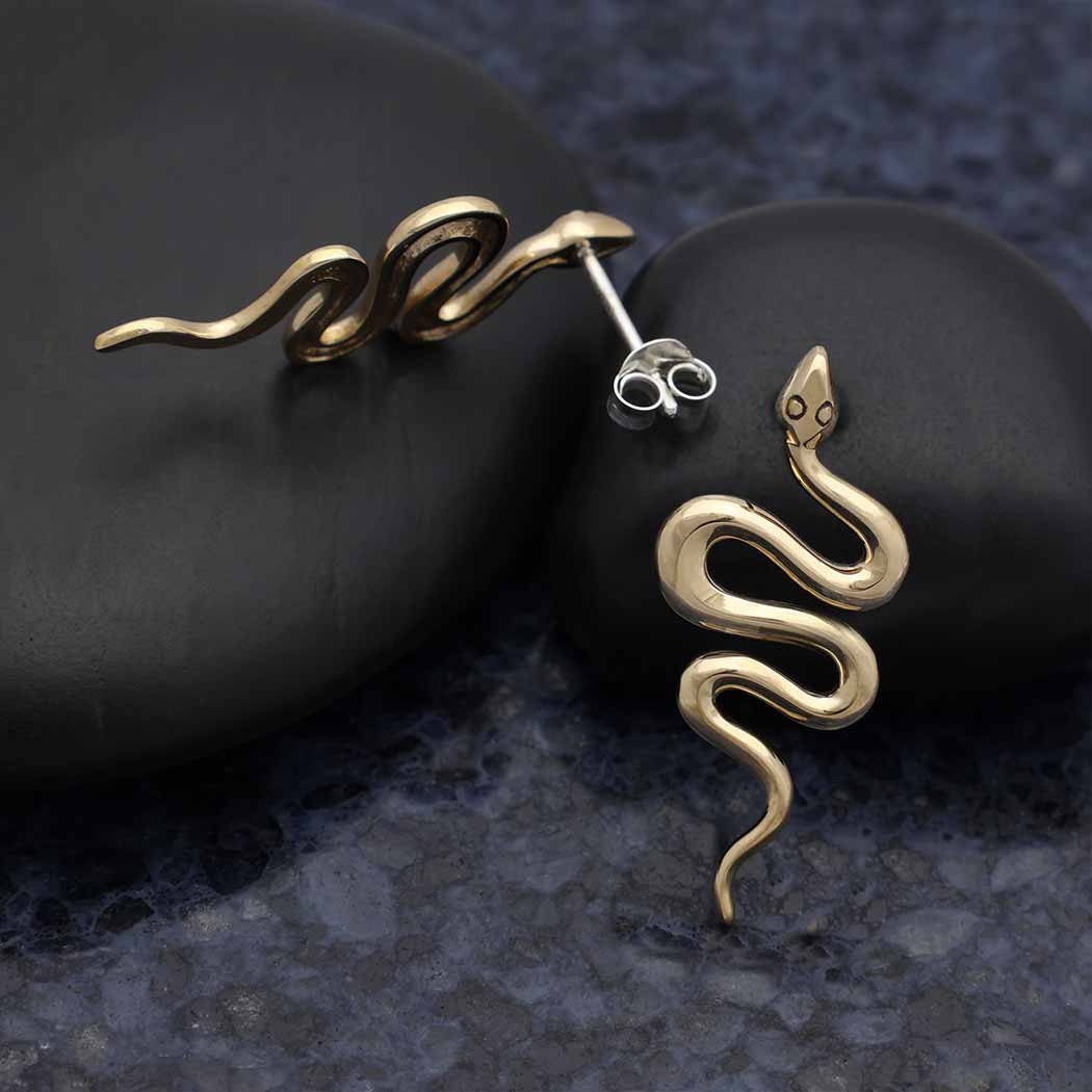 Bronze Serpent Studs