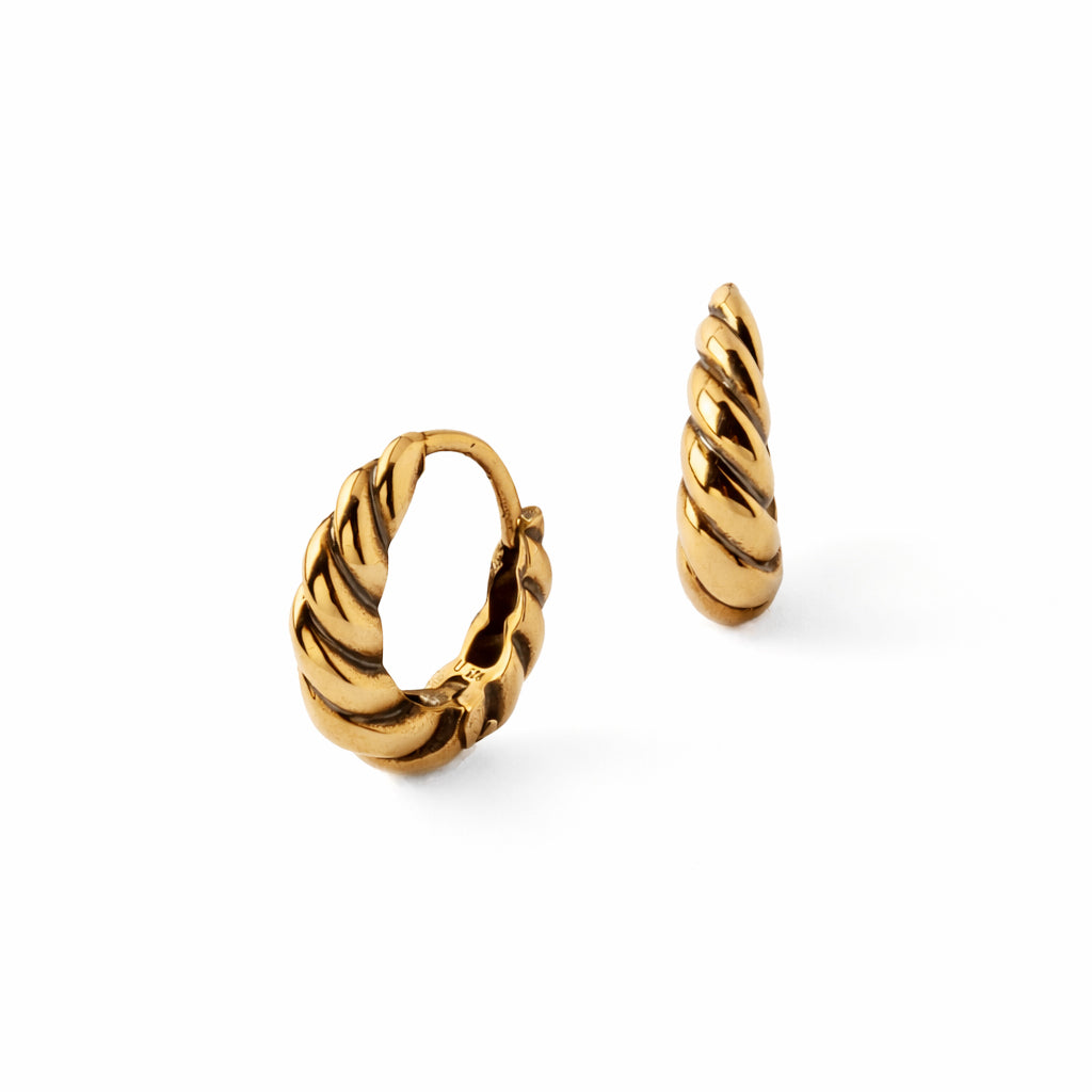 Twisted Teardrop Huggie Hoops