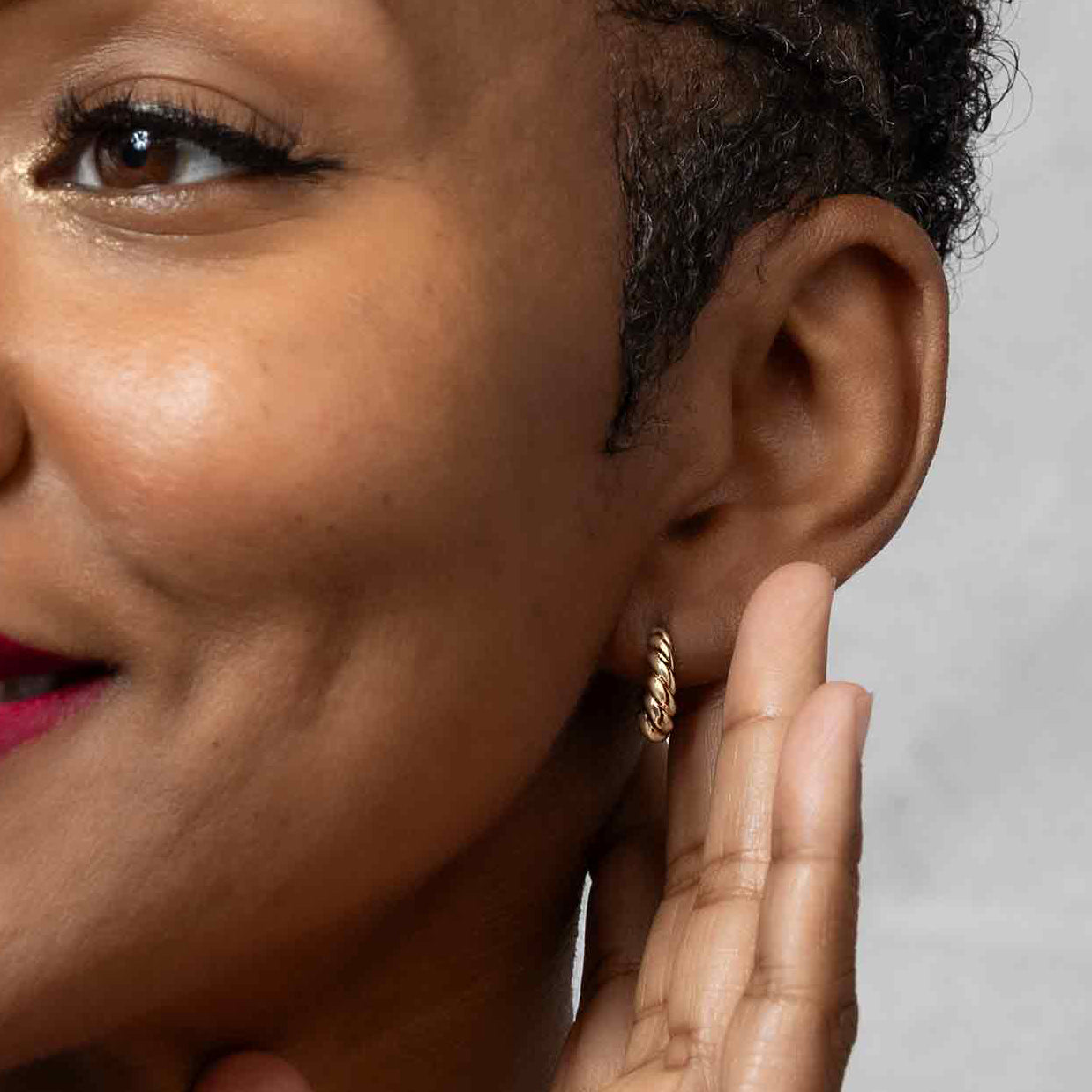 Twisted Teardrop Huggie Hoops