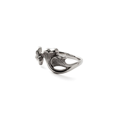 Chanterelle Mushroom Silver Ring right side view