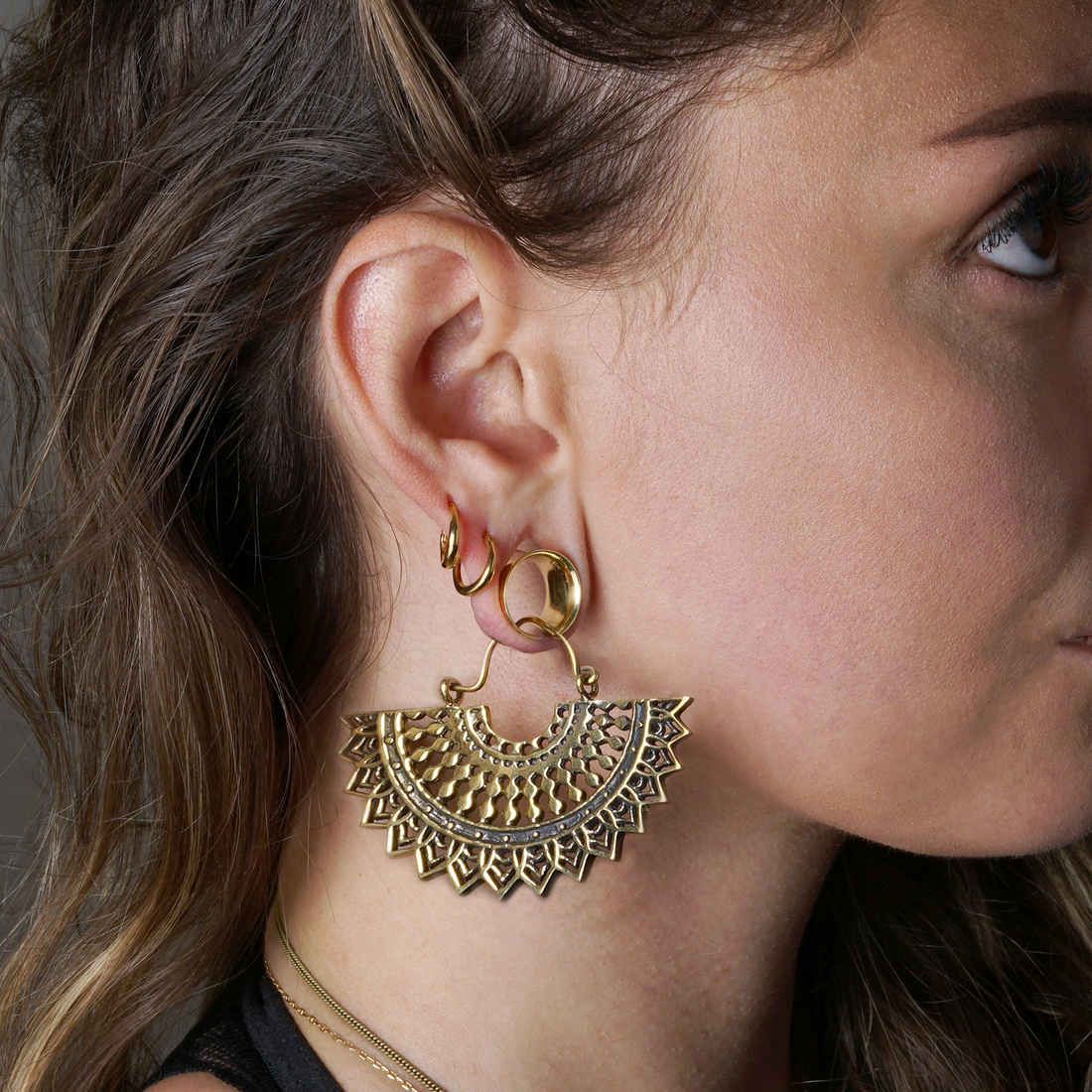 Cleopatra Golden Fan Earrings