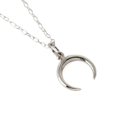 Crescent Moon Silver Necklace
