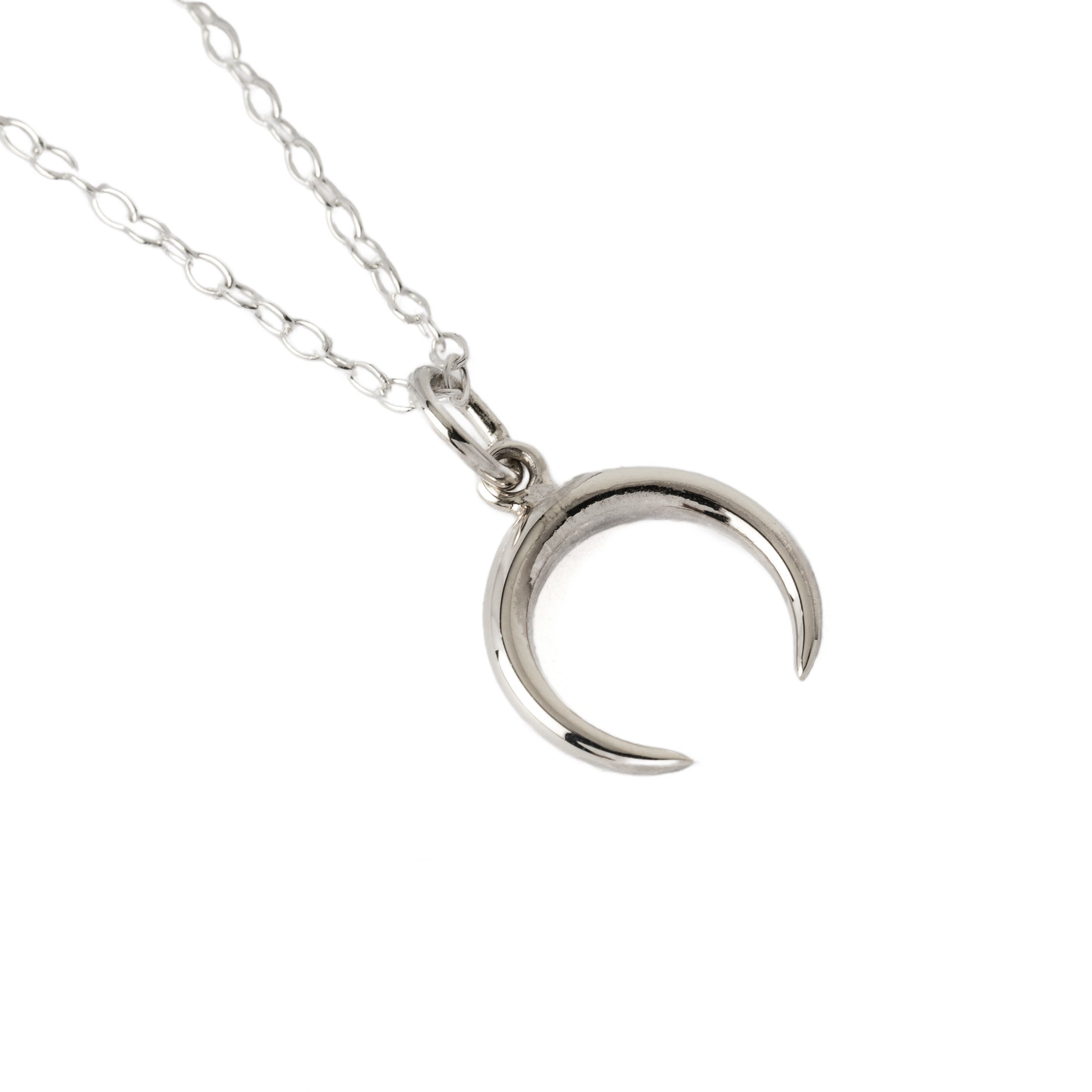 Crescent Moon Silver Charm