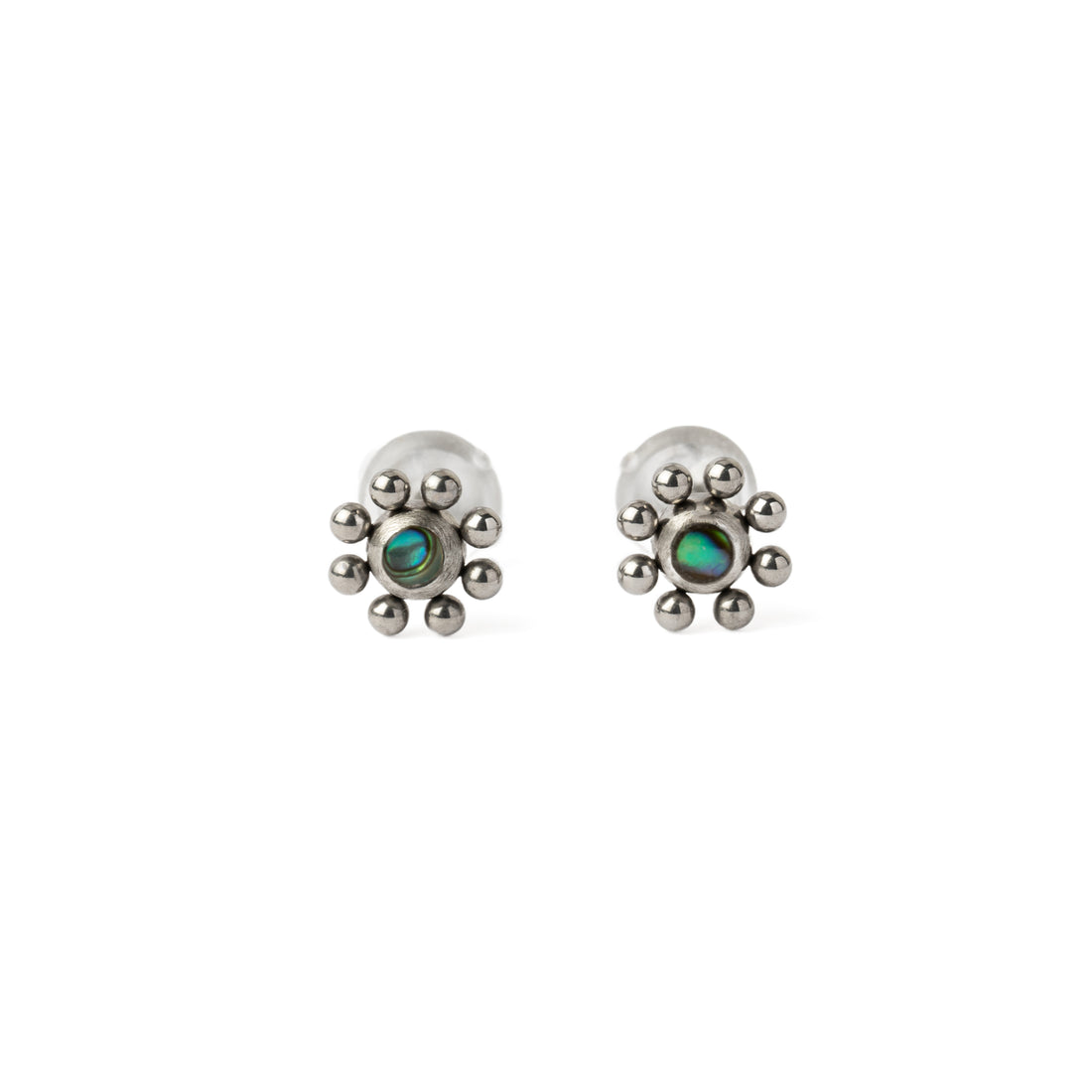 Daisy Abalone Ear Studs frontal view