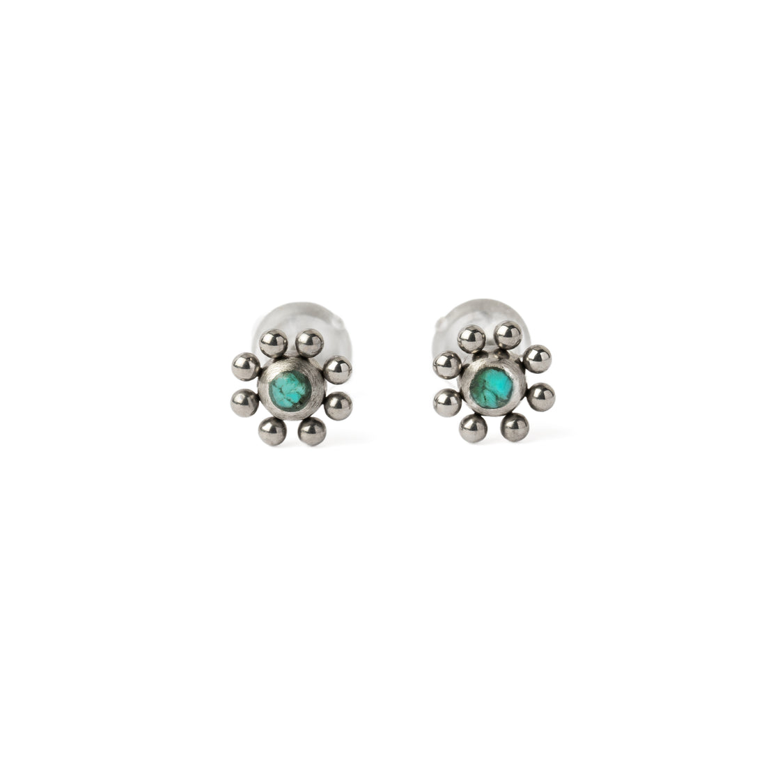 Daisy Turquoise Ear Studs frontal view