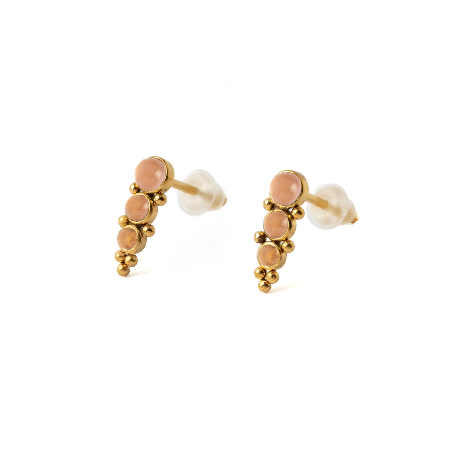 Deva Golden Ear Studs with Cat Eye