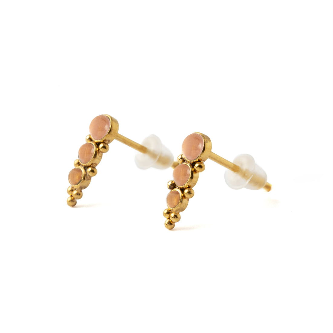 Deva Golden Ear Studs with Cat Eye