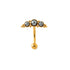 Deva I Golden Navel Piercing with Pearls frontal view