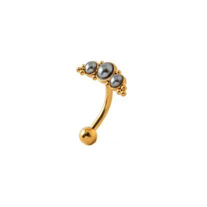 Deva I Golden Navel Piercing with Pearls right side view