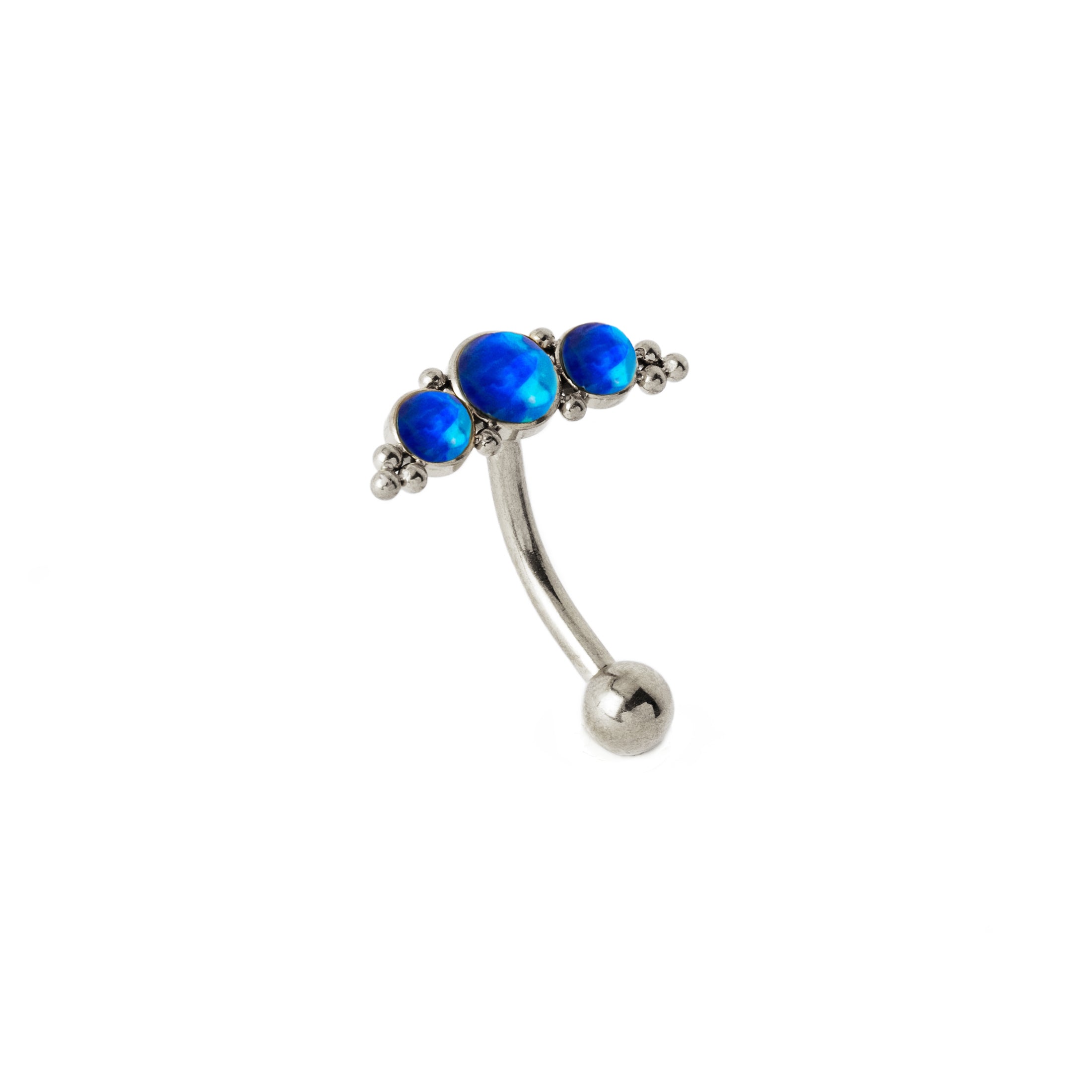 Deva I Navel Piercing with Opal right side view