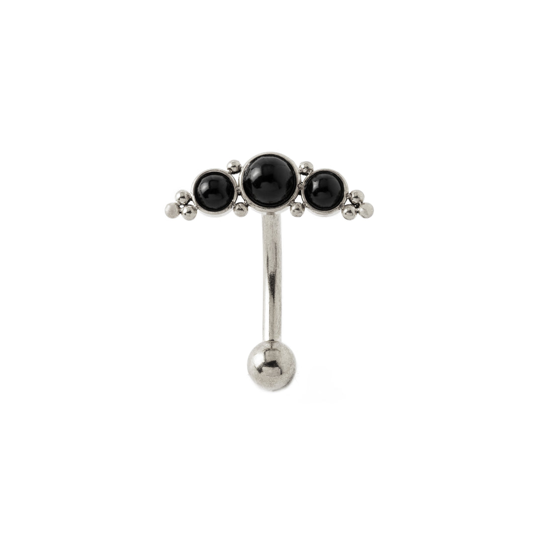 Deva I Navel Piercing with Onyx frontal vie