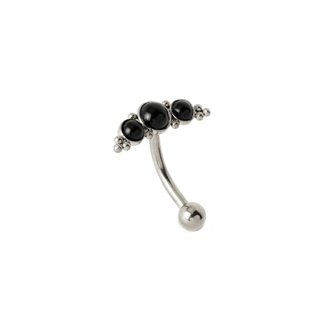 Deva I Navel Piercing with Onyx right side view