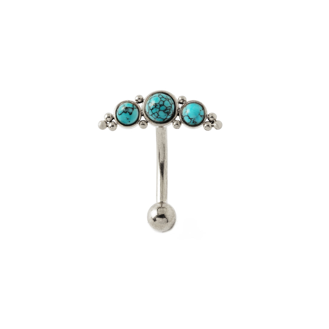 Deva I Navel Piercing with Turquoise frontal view